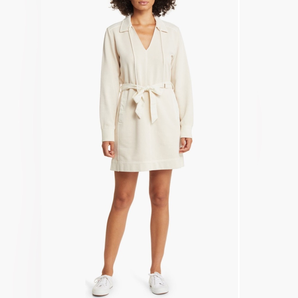 Tommy Bahama Long Sleeve Tie Waist Cotton Minidress